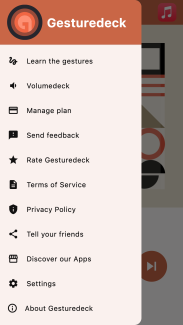 Gesturedeck menu